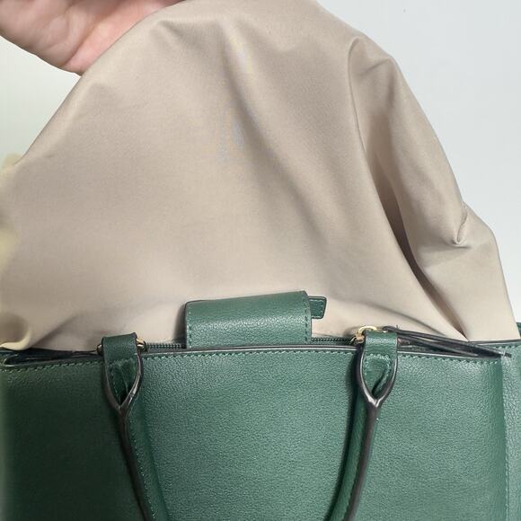 Nine West Green Tote Bag Hand Painted Ladybug Floral Leaf Purse Shoulder Satchel - Picture 11 of 16